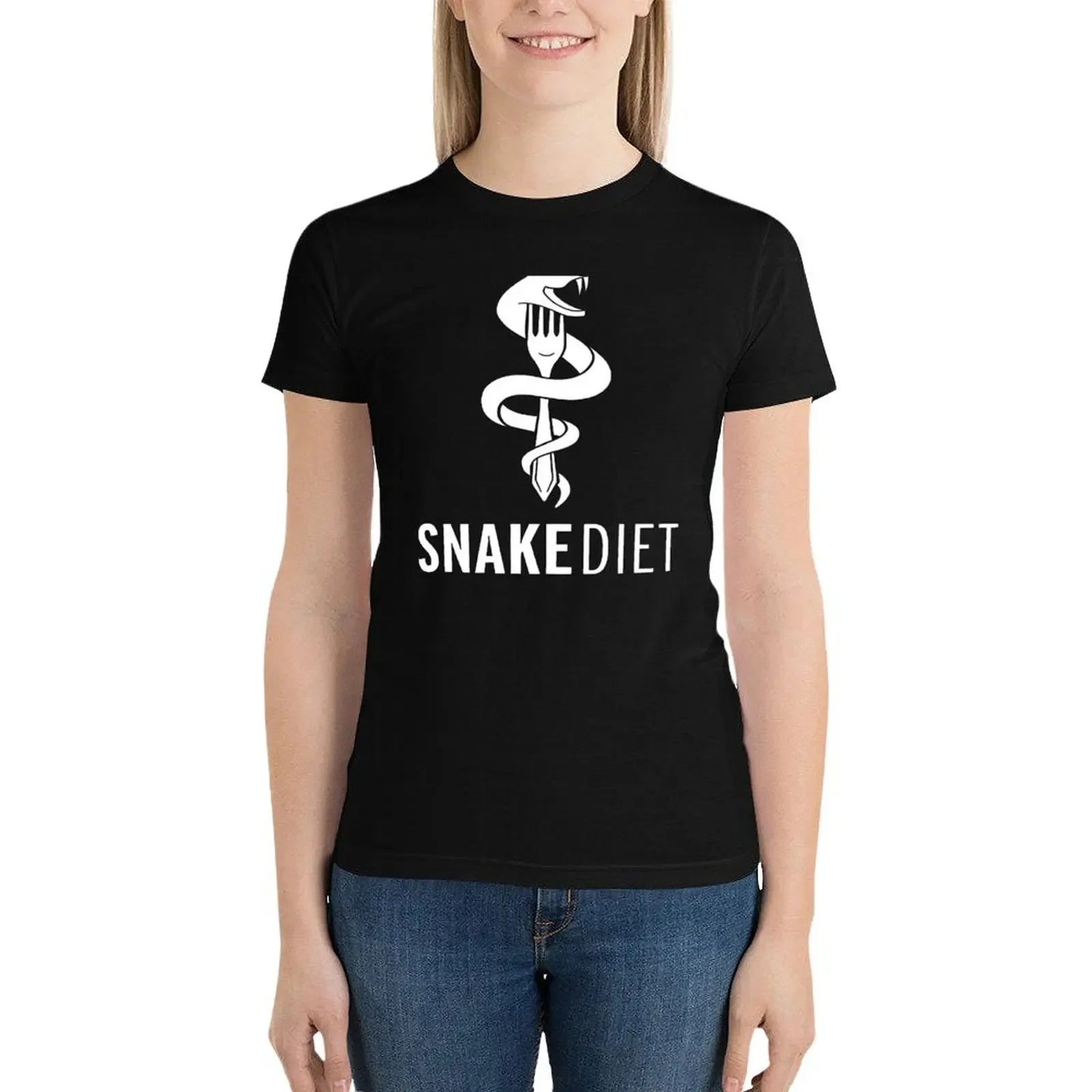 Snake Diet T-Shirt animal print shirt for girls plain funny Women clothes