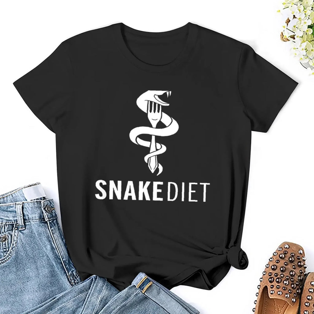 Snake Diet T-Shirt animal print shirt for girls plain funny Women clothes