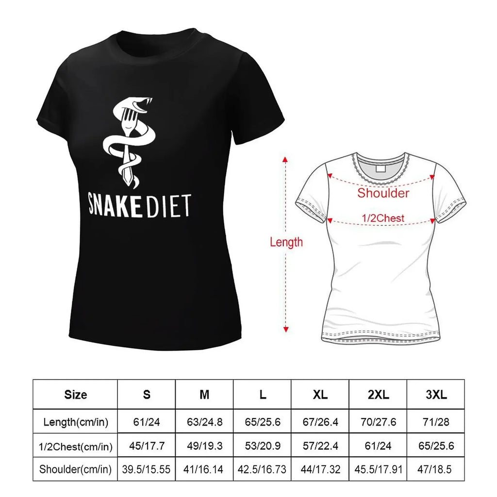 Snake Diet T-Shirt animal print shirt for girls plain funny Women clothes
