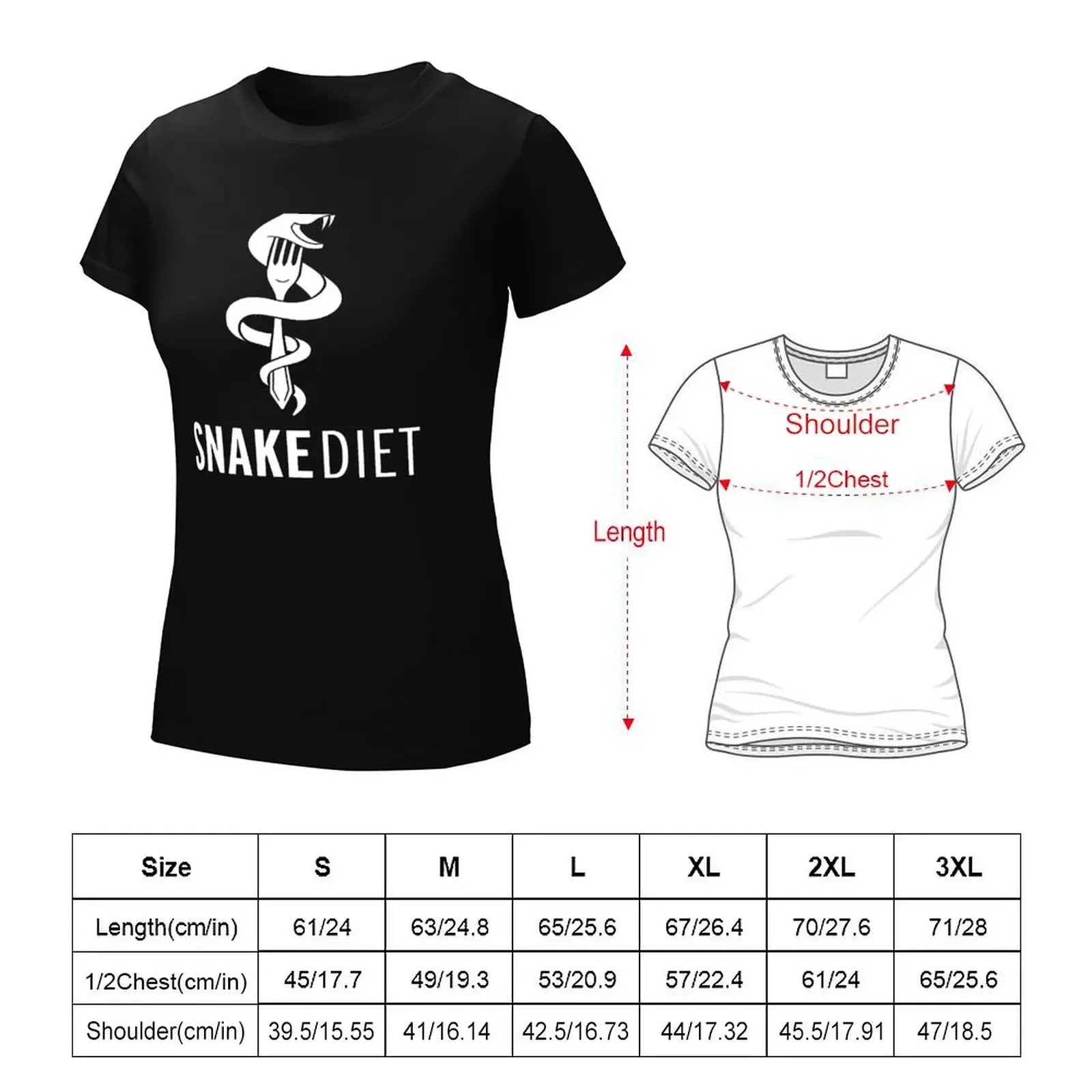 Snake Diet T-Shirt animal print shirt for girls plain funny Women clothes