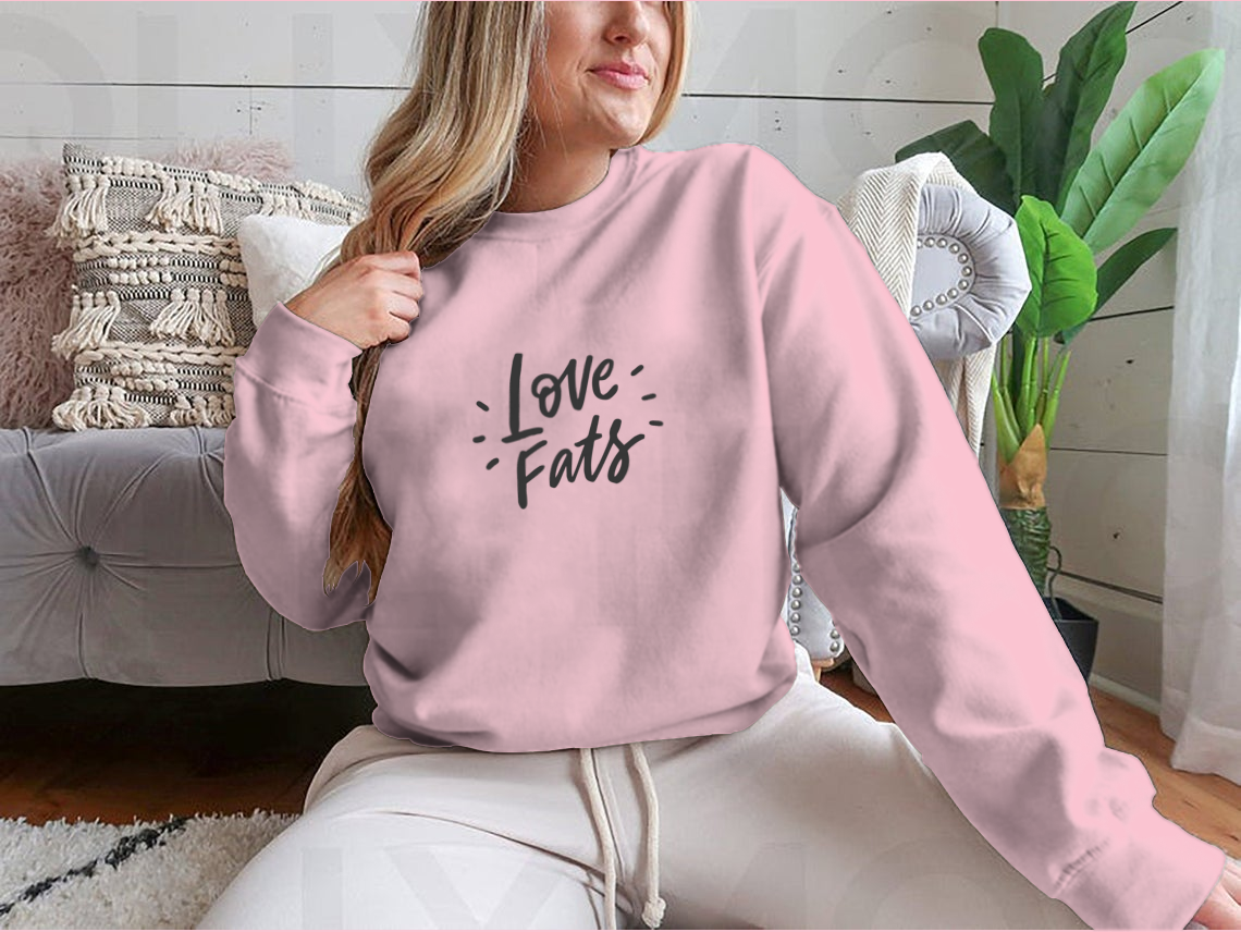 Love Fats – Keto Diet Hand-Drawn Lettering T-Shirt