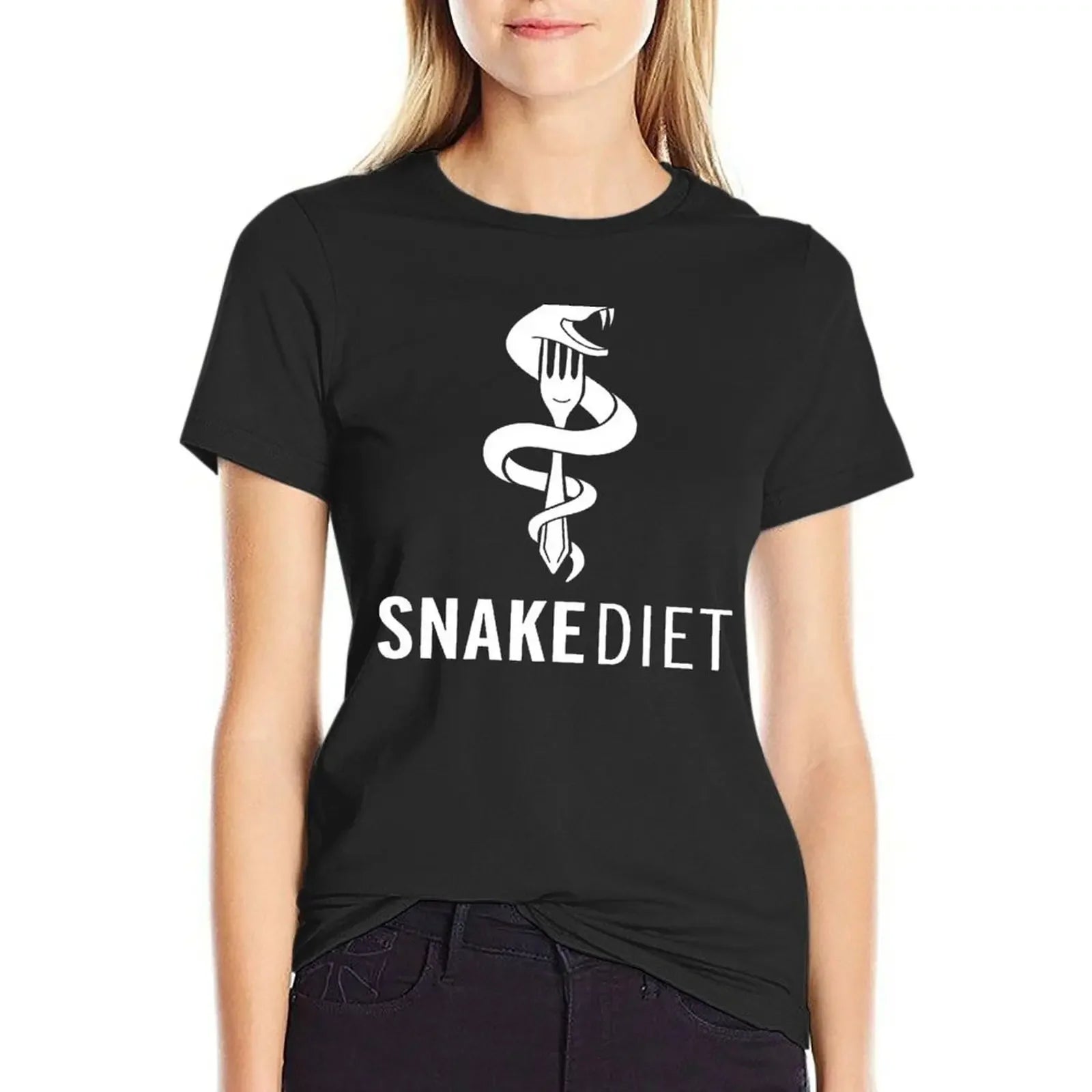Snake Diet T-Shirt animal print shirt for girls plain funny Women clothes