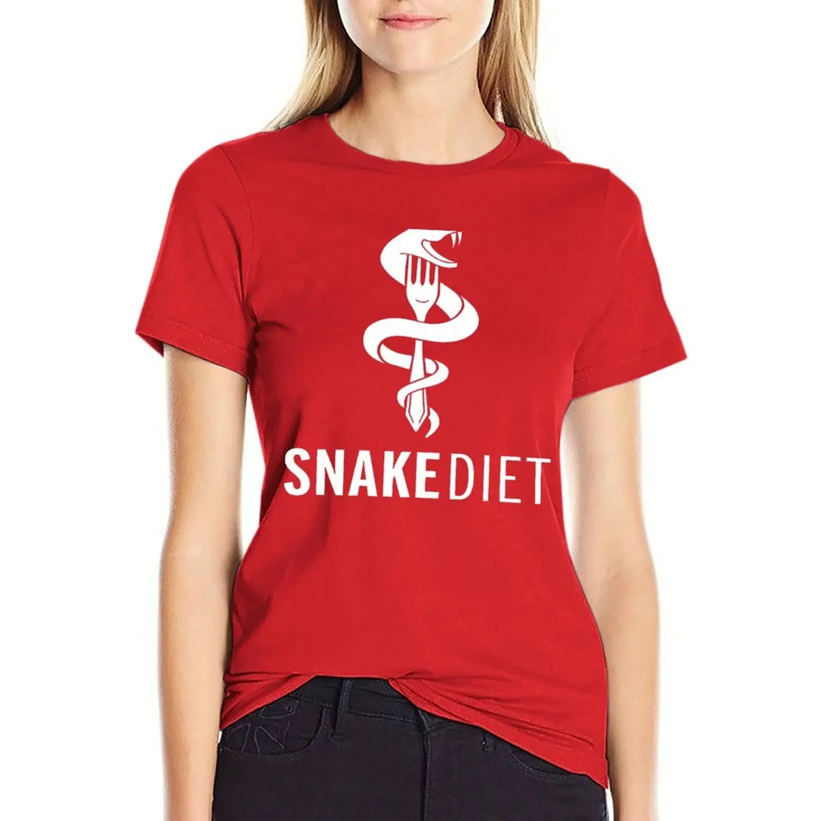 Snake Diet T-Shirt animal print shirt for girls plain funny Women clothes