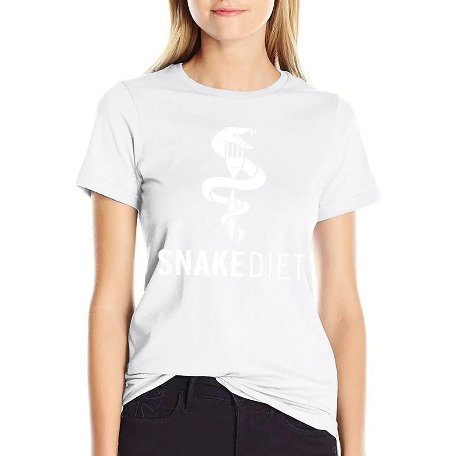 Snake Diet T-Shirt animal print shirt for girls plain funny Women clothes
