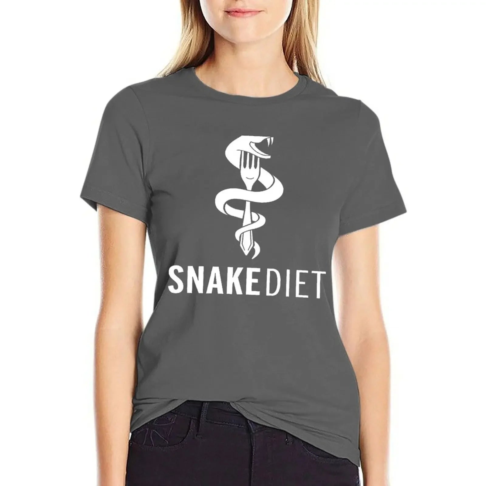 Snake Diet T-Shirt animal print shirt for girls plain funny Women clothes